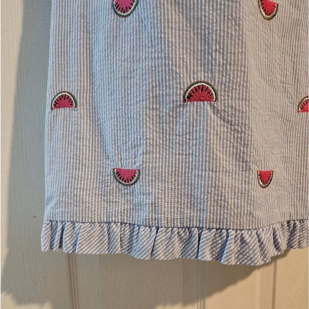TALBOTS Woman's Blue & white striped dress with Watermelons Cotton sz. 4 - Picture 3 of 7